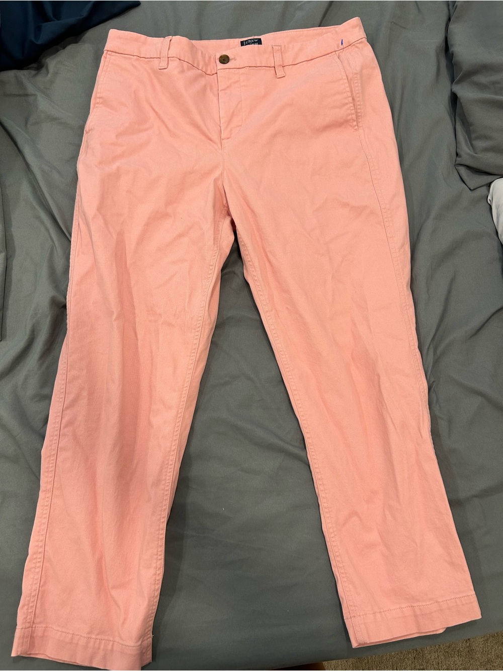J. Crew High-Rise Girlfriend Chino in Salmon Pink